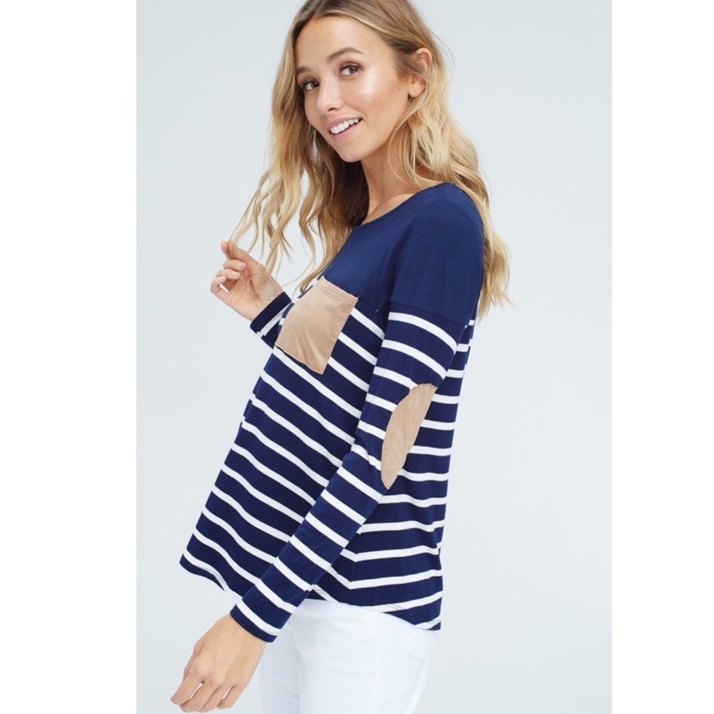 NWT Elbow Patch Striped Top - Picture 4 of 4